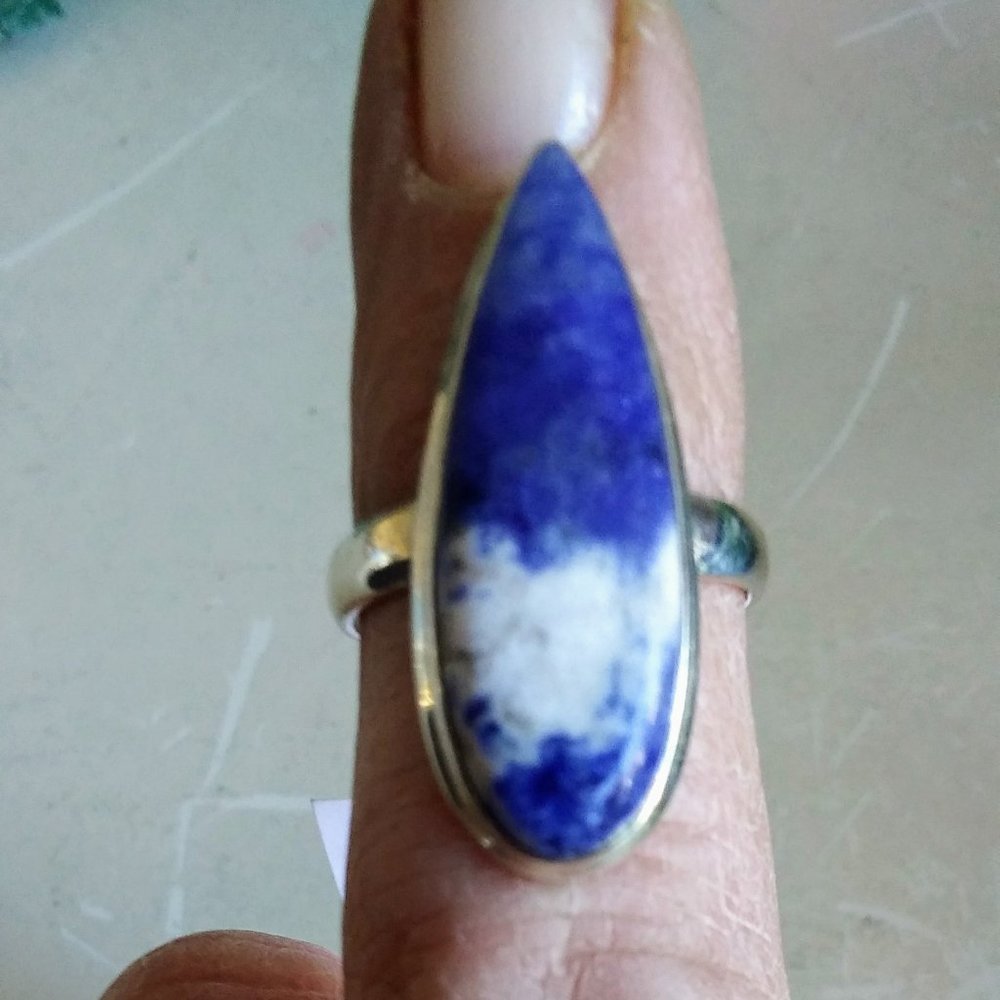 Sodalite sterling ring.